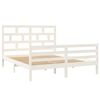 vidaXL Bed Frame without Mattress White Solid Wood 160x200 cm (810441+814205)