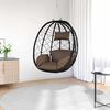 vidaXL Hanging Egg Chair Folding Coffee 91.5 x 60 x 110 cm Poly Rattan