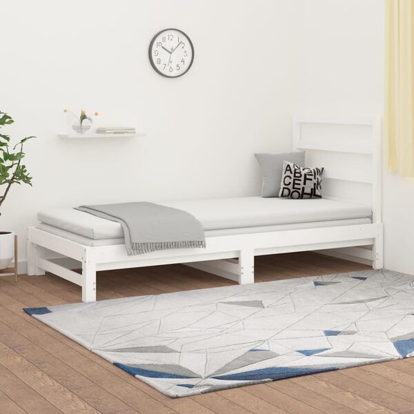 vidaXL Pull-out Day Bed without Mattress White 2x(90x200) cm