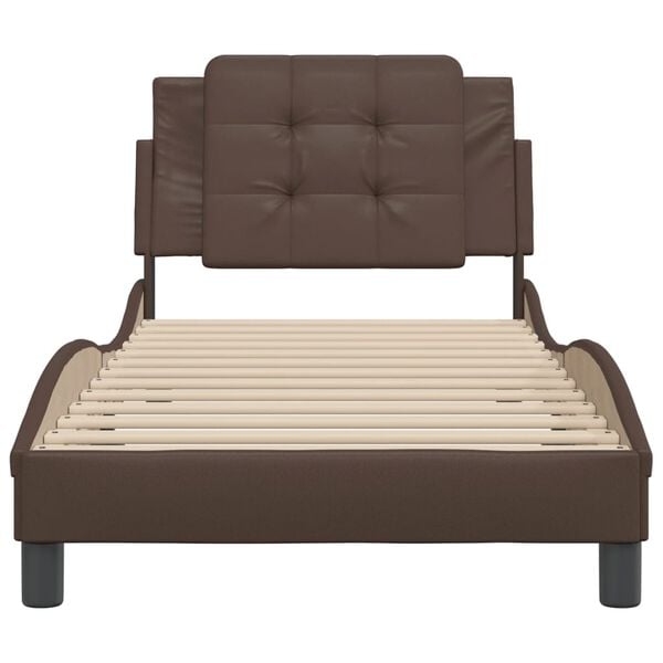 vidaXL Bed Frame without Mattress "Zadar" Brown 80x200 cm Faux Leather