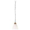 vidaXL Industrial Hanging Lamp White Iron & Solid Wood 35 cm E27