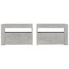 vidaXL Bedside Cabinets 2 pcs with LEDs Concrete Grey 60x35x40 cm