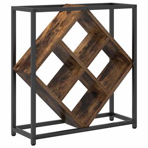 vidaXL Wine Rack 16 bottles Engineered Wood Smoked Oak