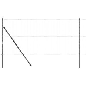 vidaXL Embedded Fence Post 52 pcs Grey Powder-Coated Steel