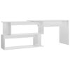 vidaXL Corner Desk High Gloss White 200x50x76 cm Engineered Wood