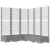 vidaXL Garden Planter with Trellis Light Grey 120x120x121.5 cm PP
