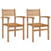 vidaXL Chair 2 pcs Brown Solid Teak Wood
