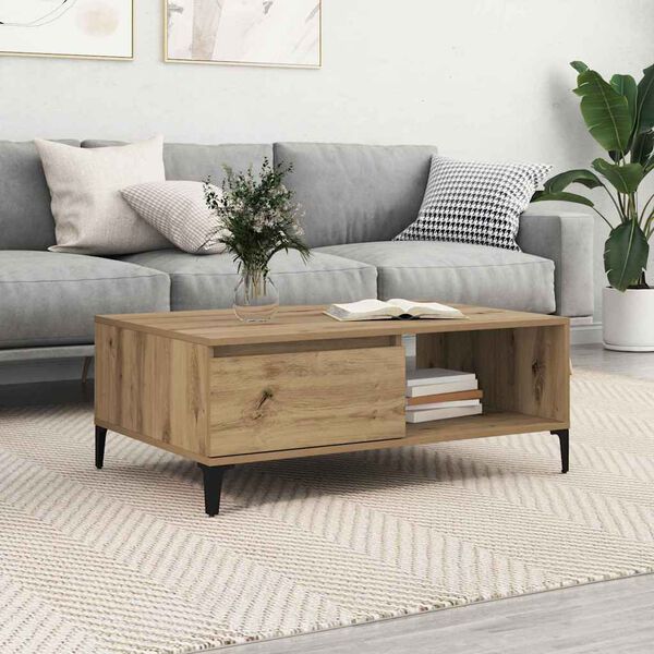 vidaXL Coffee Table Artisan oak 90 x 60 x 35 cm Engineered wood