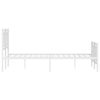 vidaXL Metal Bed Frame without Mattress with Footboard White 120x190cm