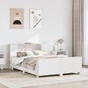 vidaXL Bed Frame without Mattress White 135x190 cm Double Solid Wood Pine