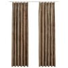 vidaXL Blackout Curtains 2 pcs with Hooks Velvet Beige 140x245 cm