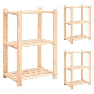 vidaXL 3-Tier Storage Racks 3 pcs 60x38x90 cm Solid Pinewood 150 kg