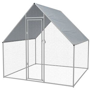 vidaXL Outdoor Chicken Cage 2x2x1,92 m Galvanised Steel