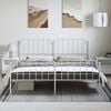 vidaXL Metal Bed Frame without Mattress with Footboard&nbsp;White 183x213cm