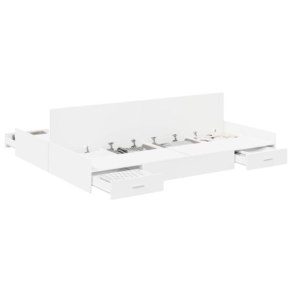 vidaXL Storage Bed Frame White 160 x 200 cm Engineered Wood