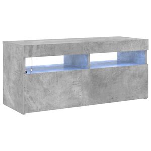 vidaXL TV Cabinet with LED Lights Concrete Grey 90x35x40 cm