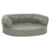vidaXL Ergonomic Dog Bed Mattress 60x42 cm Linen Look Grey