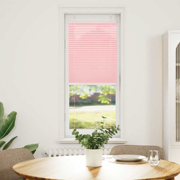 vidaXL Pleated Blind Pink 45x100 cm Fabric Width 44.4 cm Polyester