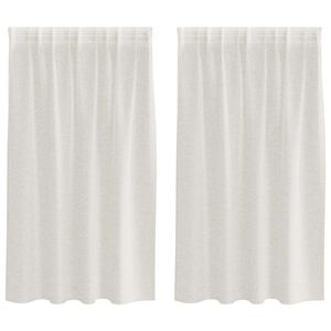 vidaXL Voile Curtain with Curtains 2 pcs Cream 140 x 140 cm Polyester