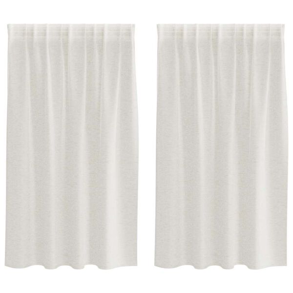 vidaXL Voile Curtain with Curtains 2 pcs Cream 140 x 140 cm Polyester