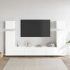 vidaXL 8 Piece TV Cabinet Set White Engineered Wood