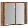 vidaXL LED Mirror Cabinet Old Wood 60x12x45 cm Engineered Wood