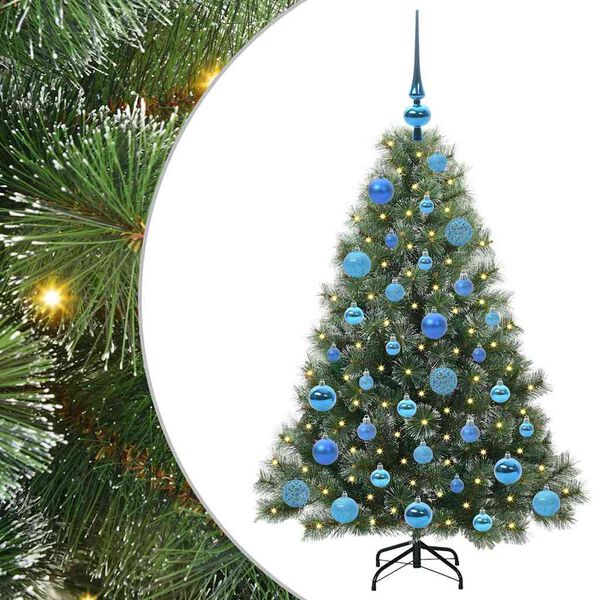 vidaXL Artificial Christmas Tree with 150 LEDs Green 120 cm PE and PVC
