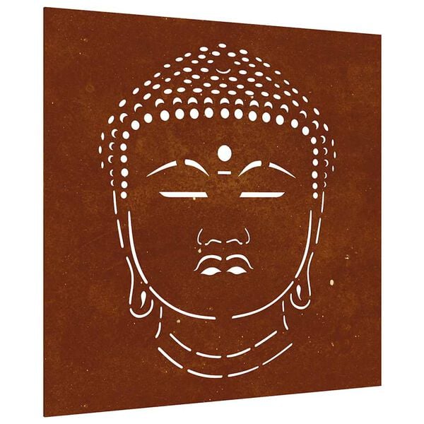 vidaXL Garden Wall Decoration 55x55 cm Corten Steel Buddha Head Design