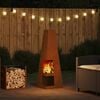 vidaXL Fire Pit Brown 35 x 35 x 100 cm Weather Steel