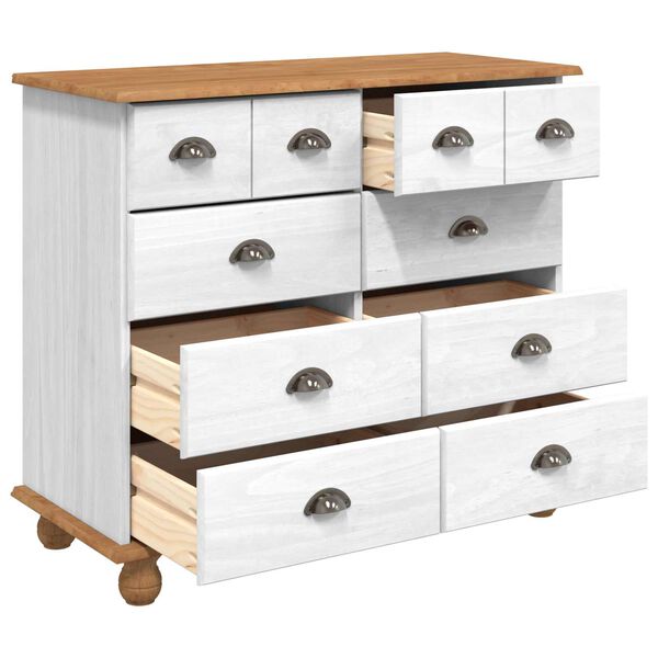 vidaXL Chest of Drawer ASKIM White 91 x 40 x 79 cm Solid Pine Wood