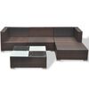 vidaXL 5 Piece Garden Lounge Set with Cushions Poly Rattan Brown