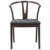 vidaXL Dining Chair 2 pcs Light Brown and Black Solid Rubber Wood