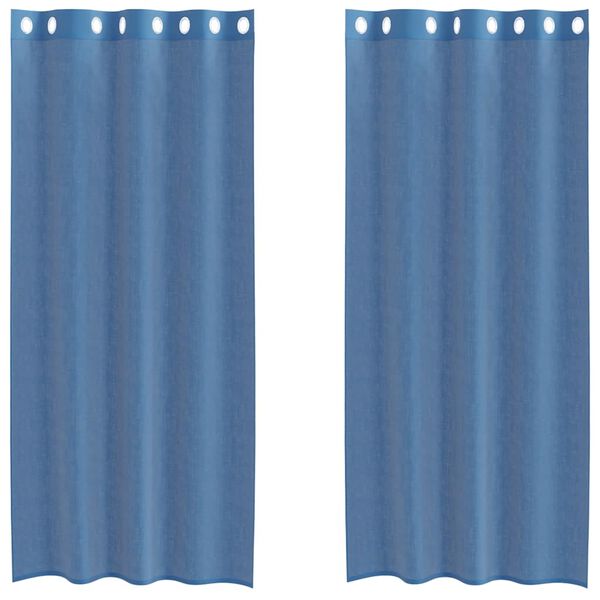 vidaXL Voile Curtains with Grommets 2 pcs Royal Blue