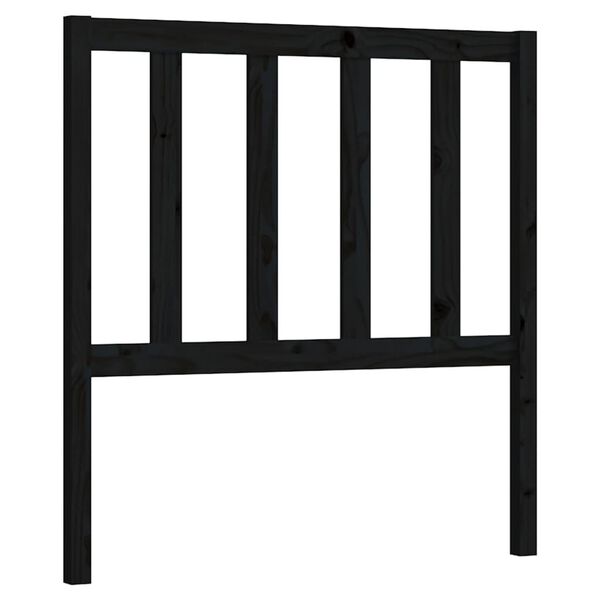 vidaXL Bed Headboard Black 96x4x100 cm Solid Wood Pine