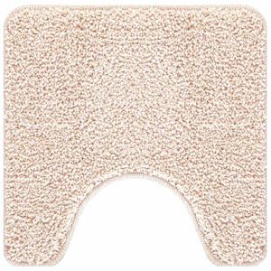 vidaXL Anti-slip Bath Mat with Toilet Cut Cream 50 x 50 cm PP
