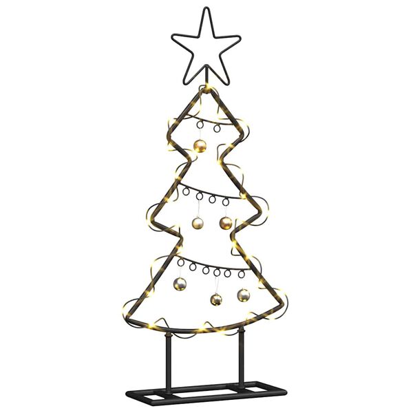 vidaXL Metal Christmas Tree with Stand Black 60 cm Steel