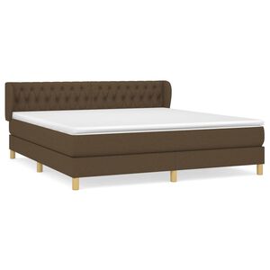 vidaXL Box Spring Bed with Mattress Dark Brown 180x200 cm Fabric