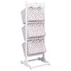 vidaXL 3-Layer Basket Rack Flower 35x35x102 cm Wood