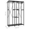 vidaXL Wardrobe Black 110x40x167 cm Metal and Engineered Wood