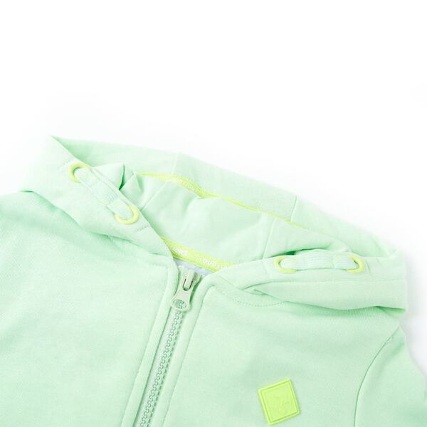 Kids' Hooded Sweatshirt with Zip Bright Green 128