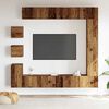 vidaXL 9 Piece TV Cabinet Set Wall-mounted Old Wood Engineered Wood