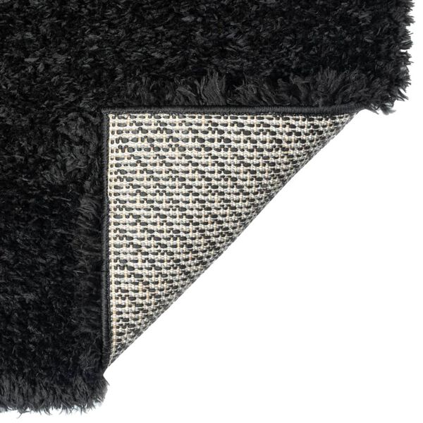 vidaXL High Pile Shaggy Rug Black 80x150 cm 50 mm