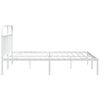 vidaXL Metal Bed Frame without Mattress with Headboard White 200x200cm