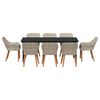 vidaXL Garden Dining Set with Cushion 9 pcs Light Grey Poly Rattan
