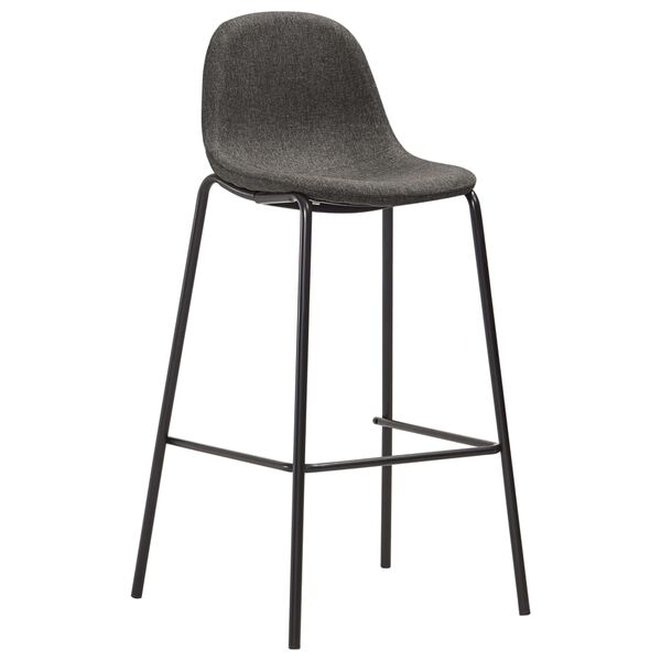 vidaXL Bar Stools 4 pcs Dark Grey Fabric