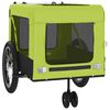 vidaXL Pet Bike Trailer Green and Black Oxford Fabric and Iron