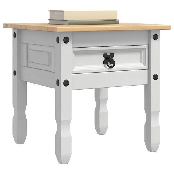 vidaXL End Table Corona White 50 x 50 x50 cm Solid Pine Wood
