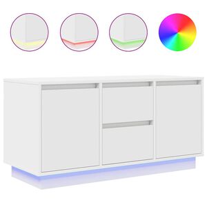 vidaXL TV Cabinet with LED Lights White 100x41x50 cm