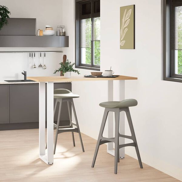 vidaXL Bar Table Legs U-Shaped 2 pcs White 40x(110-111) cm Steel