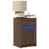 vidaXL Bedside Cabinet with LED Lights Brown Oak Engineered Wood